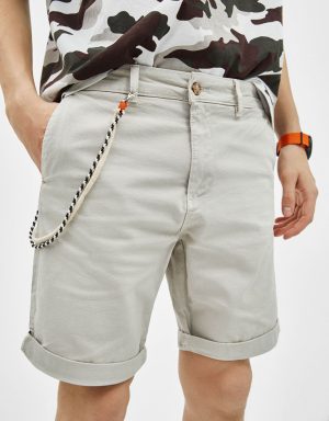 Pale Blue Drawstring Waist Jersey Shorts